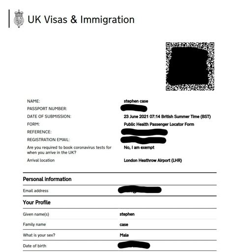Image result for Example of Passenger Locator Form