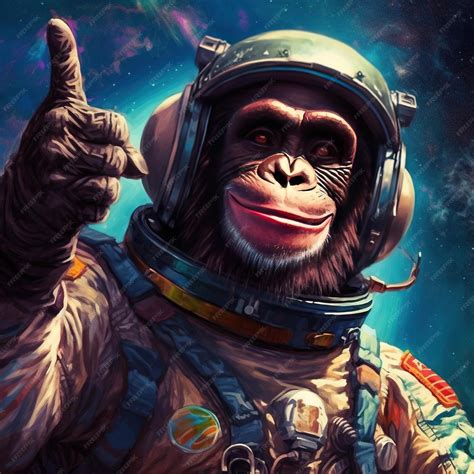 Chimpanzee Astronaut Art