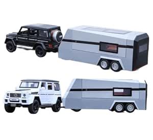 Samtop 1:24 Scale Mercedes-Benz G63 Model Car with Trailer, Zinc Alloy ...