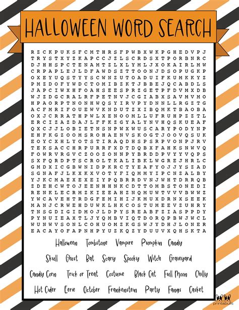 Halloween Printable Word Search