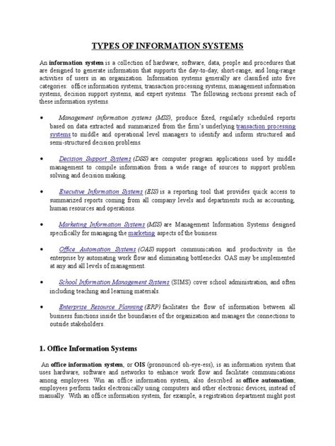 Types of Information Systems PDF 的图像结果