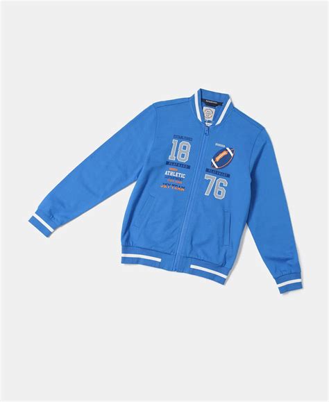 Buy Boy's Super Combed Cotton French Terry Graphic Printed Jacket ...