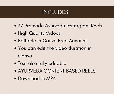 Ayurvedic Social Media Instagram Reels Canva Template Bundle of 37 ...