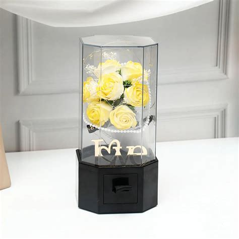Eternal Love LED Yellow Rose Bouquet