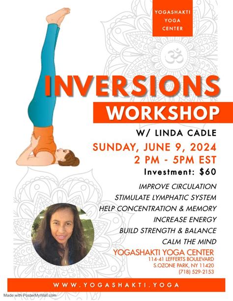 Inversions Workshop w/ Linda Cadle, Yogashakti Yoga Center & Yoga ...