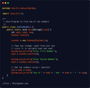Image result for Java Program to Add Two Numbers