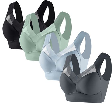 4 Pack Wireless Bras for Women, Seamless Full Coverage Comfortable Soft ...