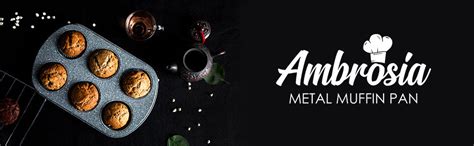 Ambrosia 6 Cup Metal Round Muffin Pan, Cupcake Tray, Baking Mould Tray ...