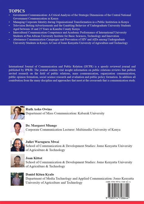 Corporate Communication and Public Relations - International Peer Reviewed Journals and Books ...