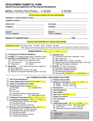 Fillable Online development submittal form - Carteret County Fax Email ...
