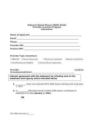 Maternal Opioid Misuse (MOM) Model Program Assistant Doc Template ...