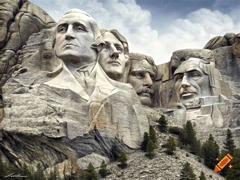 Photorealistic image of the Mount Rushmore National Memorial, featuring ...