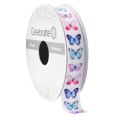 5/8" x 7yd. Butterfly Ribbon by Celebrate It™ Classic | Michaels