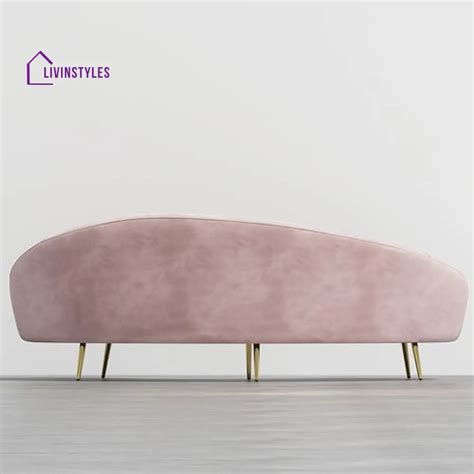 Amaya Pink Velvet Curved Sofa 3 Seater Sofa – LivIn Styles