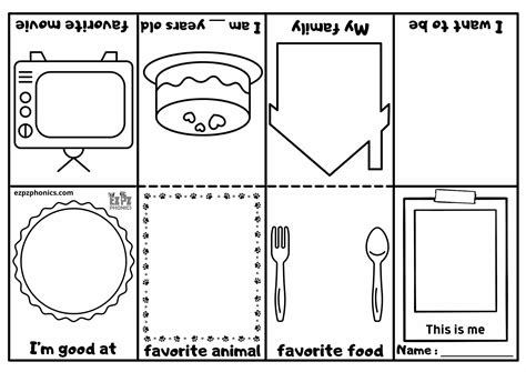 All About Me Mini Book for Kindergarten and Preschool Coloring Activity ...