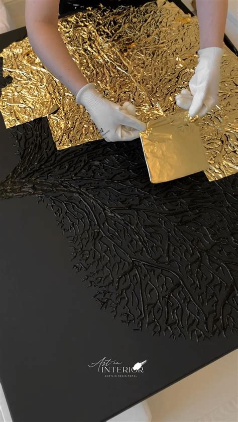 Abstract modern painting art gold leaf painting 3d texture painting ...