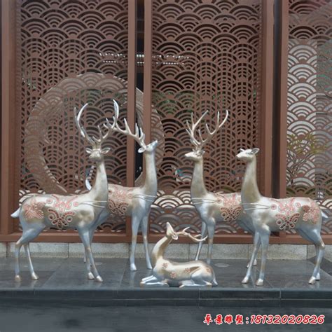 鹿的雕塑 加工厂 不锈钢几何鹿雕塑 - 八方资源网