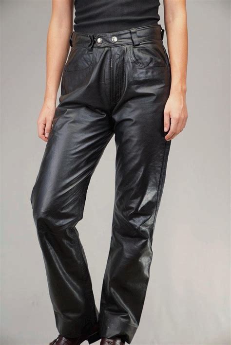 Smooth Vintage Leather Pants in Black | Leather Pants Women's ...
