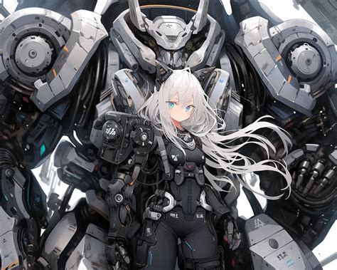Download wallpaper 1280x1024 girl, warrior, robot, anime standard 5:4 ...