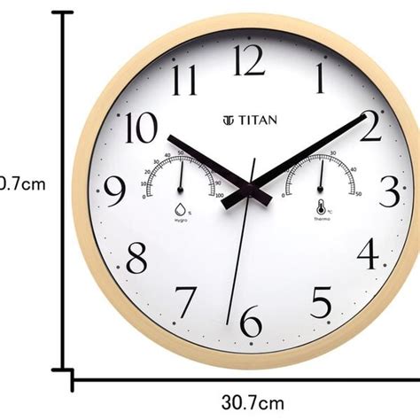 Buy Online Titan Chic 30 cm Wooden Wall Clock with Smart Climate ...