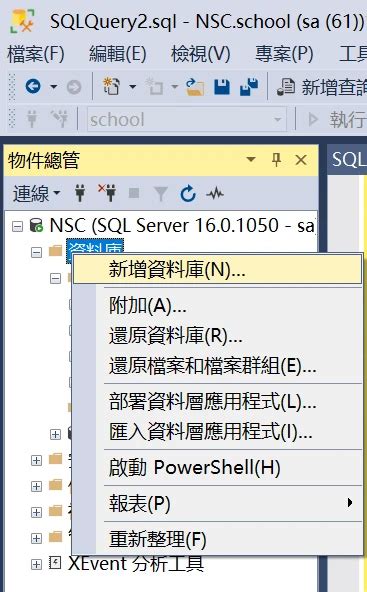 CreateDatabase SSMS 的图像结果