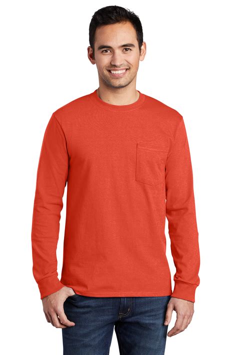 Port & Company Long Sleeve Essential Pocket Tee | Product | Company Casuals