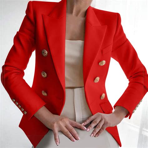 Whlbf Plus Size Womens Coats,Elegant Business Office Work Women Lady ...