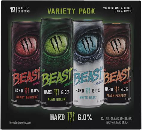 The Beast Unleashed Monster Hard Seltzer Variety Pack 12 oz Cans - Shop ...