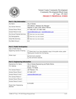 Fillable Online eulesstx Tarrant County Community Development Community ...