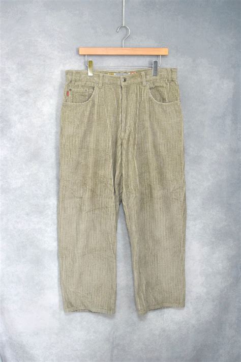 old " bugle boy " wide wall corduroy baggy pants / size 36 × 30 ...