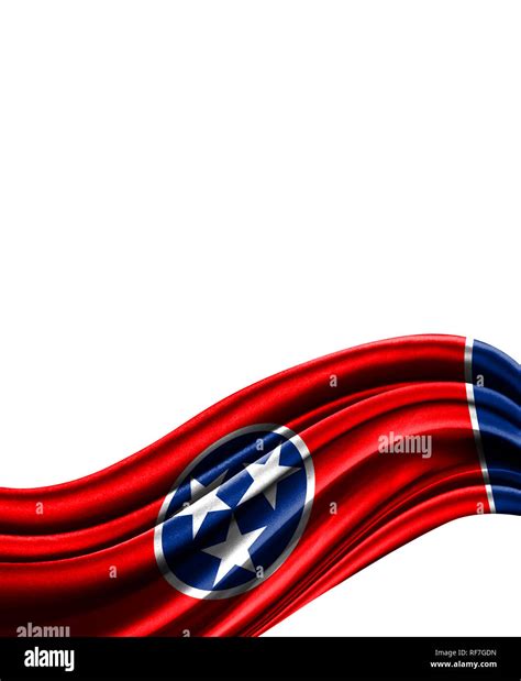 State of Tennessee flag on cloth isolated on white background Stock ...