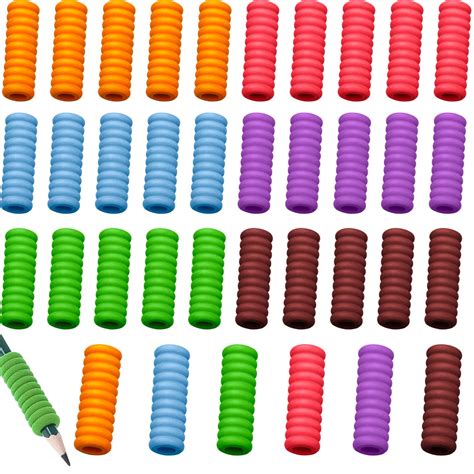 Eruinfang 30-Pack Pencil Grips Pencil Grip 11 Rings Pencil Gripper for ...