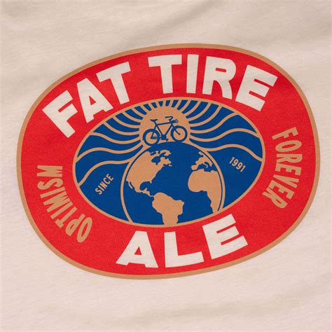 Fat Tire Off-White T-Shirt | New Belgium Brewing