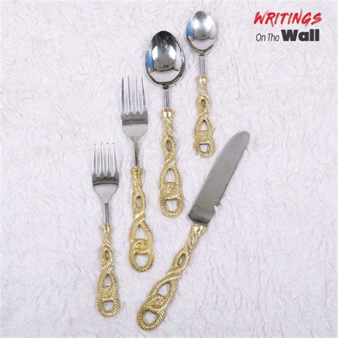 Premium Silverware / Cutlery with Chain Design / Writings on the wall ...