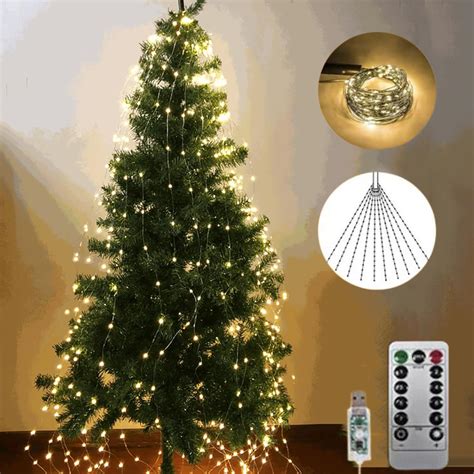 Cascading Twinkle Lights for Christmas Tree, 8 Modes 100-600 Christmas ...