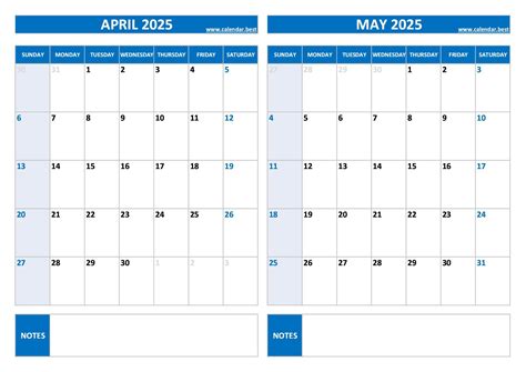 April 2025 calendar -Calendar.best