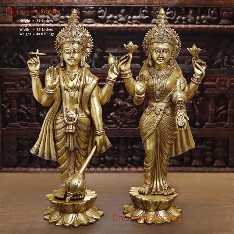Shop Lord Vishnu & Goddess Lakshmi Brass Idol | Best Price Online ...