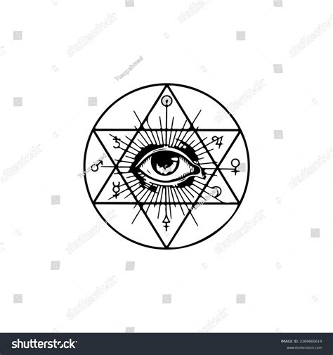 Vector Illustration One Eye Symbol Stock Vector (Royalty Free ...