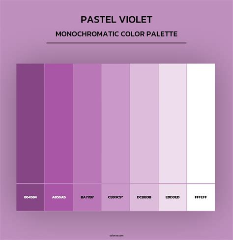 Pastel Violet color palettes - colorxs.com