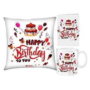 Buy Archies® Happy Birthday Cushion+ Mug+Greeting Card for Sister ...