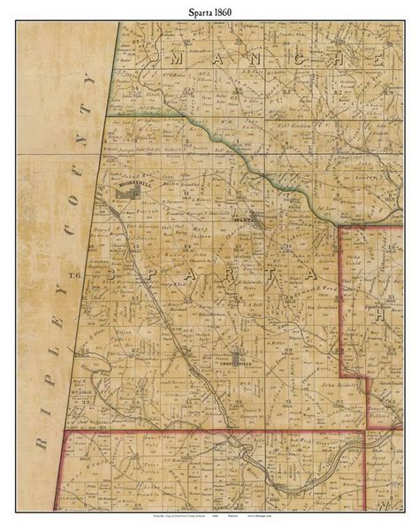 Sparta, Indiana 1860 Old Town Map Custom Print - Dearborn Co. - OLD MAPS