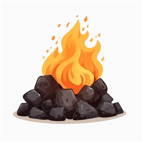 Burning Coal or Charcoal | Premium AI-generated vector