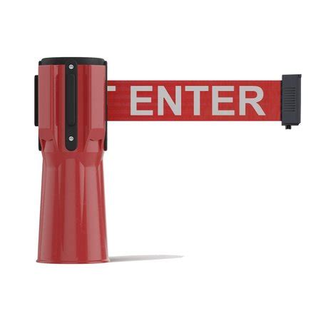 Montour Line Retractable Belt Barrier Cone Mount Red Case 9ft. R.Cau ...