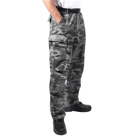 Shop Relaxed Fit Zipper Black Camo BDU Pants - Fatigues Army Navy