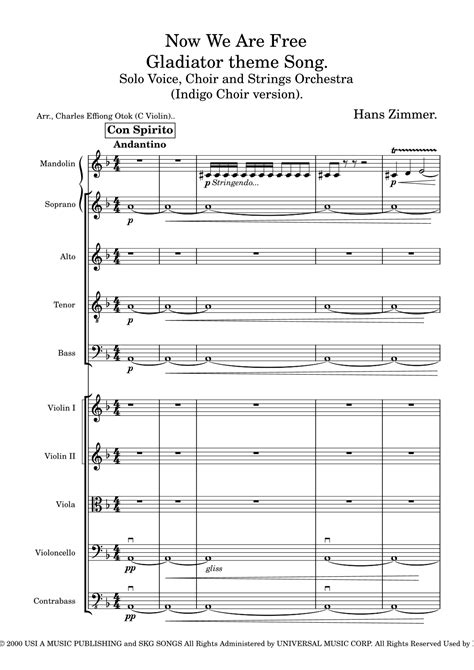 Gladiator Main Theme (arr. Charles Effiong Otok (C violin).) by Hans Zimmer Sheet Music for ...