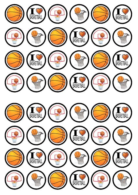 48 Basketball Edible PREMIUM THICKNESS SWEETENED VANILLA, Wafer Rice ...