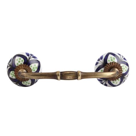 Indian-Shelf 1 Pack Ceramic Door Handles for Cabinets and Drawers Blue ...