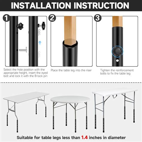 Laowu 4-Pack) Folding Table Leg Extenders, Highly Durable India | Ubuy