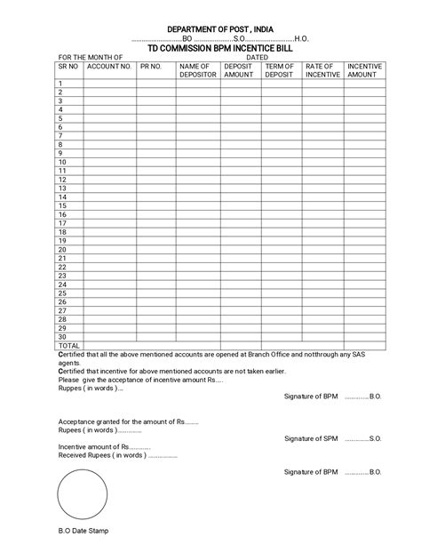 TD Commission Form PDF Download BPM | BPM TD Commission Form, Rates ...