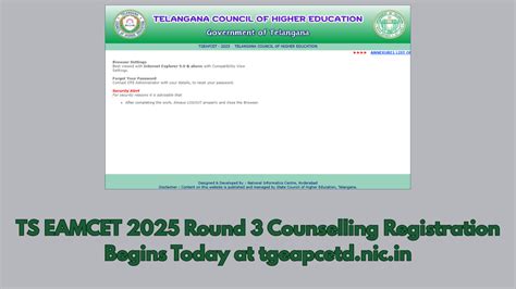 TS EAMCET 2025 Round 3 Counselling Registration Begins Today at ...
